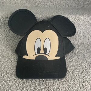 Disney Mickey Mouse Black 3D Ears Snapback Baseball Cap Hat RN 55219 Youth
